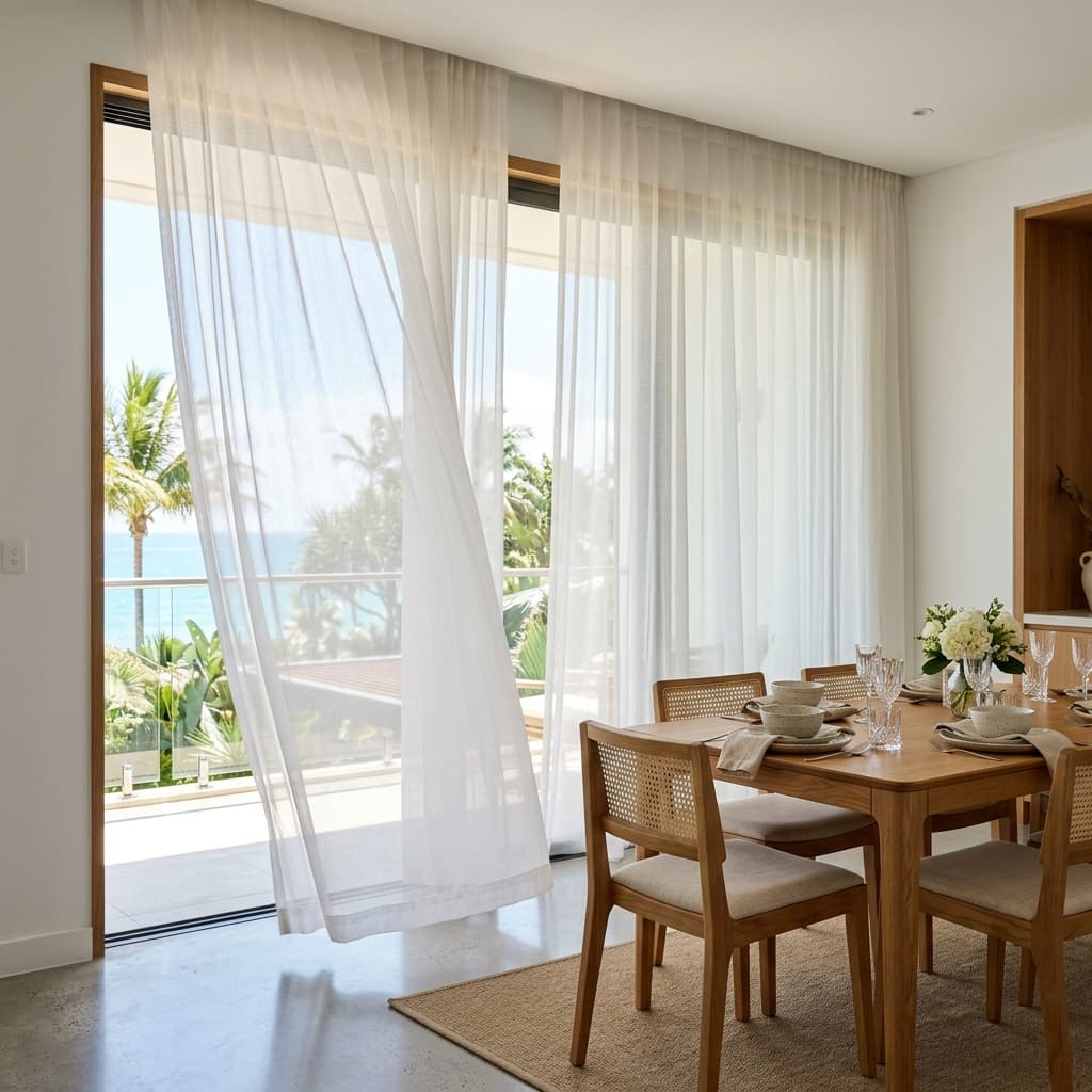 Wave Fold Sheer & Linen Bali Curtains